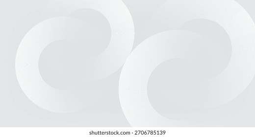abstract white glowing geometric lines on gray background. modern shiny blue circle lines pattern. futuristic technology concept. suit for cover, poster modern
