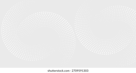 Abstract white glowing geometric lines on gray background. Modern shiny blue circle lines pattern. Futuristic technology concept. Suit for cover, poster,