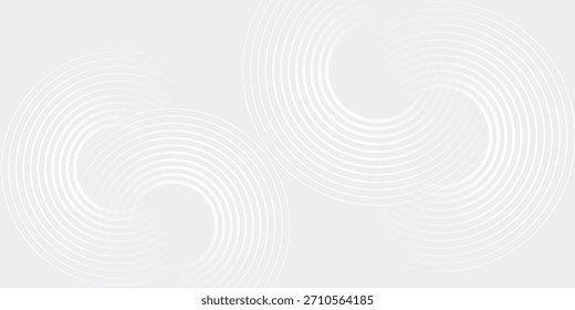 Líneas geométricas brillantes blancas Abstractas sobre fondo gris. Moderno patrón de líneas de círculo azul brillante. Concepto de tecnología futurista. Traje para la cubierta, cartel, Anuncio, folleto, cabecera, Vector moderno