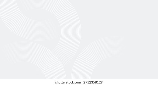 Abstract white glowing geometric lines on gray background. Modern shiny blue circle lines pattern. vector eps10
