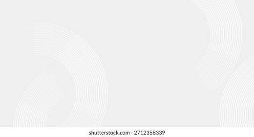 Abstract white glowing geometric lines on gray background. Modern shiny blue circle lines pattern. vector eps10