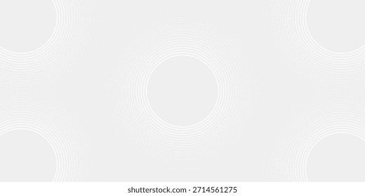 Linhas geométricas brilhantes em branco abstrato sobre fundo cinza. Padrão de linhas de círculo azul brilhante moderno. layout gráfico design arte ilustrações vetor