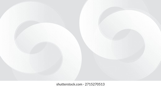 Linhas geométricas brilhantes em branco abstrato sobre fundo cinza. Padrão moderno de linhas de círculo azul brilhante. Conceito de tecnologia futurista

