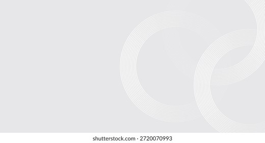 Abstract white glowing geometric lines on gray background. Modern shiny blue circle lines pattern. Futuristic technology concept. Suit for cover, poster,