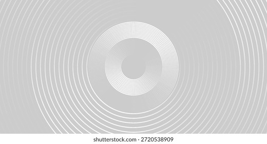 Abstract white glowing geometric lines on gray background. Modern shiny blue circle lines pattern. Futuristic technology concept. Suit for cover, poster, banner, brochure, header, website vector