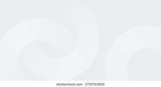 Líneas geométricas brillantes blancas Abstractas sobre fondo gris. Moderno patrón de líneas de círculo azul brillante. Concepto de tecnología futurista. Traje para la cubierta, cartel, Anuncio, folleto, cabecera, Vector del Sitio web