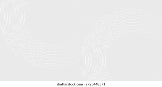 Linhas geométricas brilhantes em branco abstrato sobre fundo cinza. Padrão moderno de linhas de círculo azul brilhante. Conceito de tecnologia futurista. Terno para capa, cartaz,