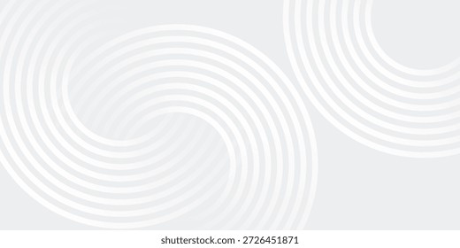 Linhas geométricas brilhantes em branco abstrato sobre fundo cinza. Padrão moderno de linhas de círculo azul brilhante. Conceito de tecnologia futurista. Terno para capa, cartaz, banner, brochura, cabeçalho, vetor moderno