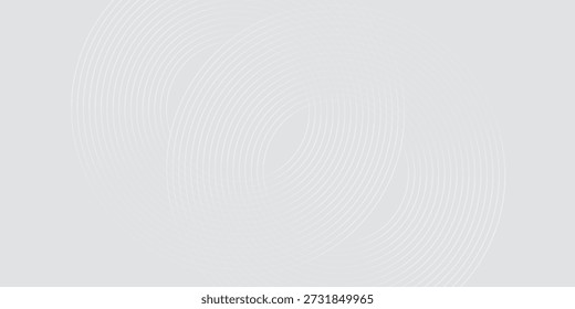 Líneas geométricas brillantes blancas Abstractas sobre fondo gris. Modelo azul brillante moderno de las líneas del círculo. Concepto de tecnología futurista. Traje para la cubierta 