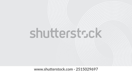 Abstract white glowing geometric lines on gray background. Modern shiny blue circle lines pattern. Futuristic technology concept. Suit for cover, poster,