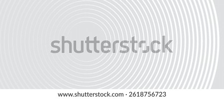Abstract white glowing geometric lines on gray background. Modern shiny blue circle lines pattern. Futuristic technology concept. Suit for cover, poster