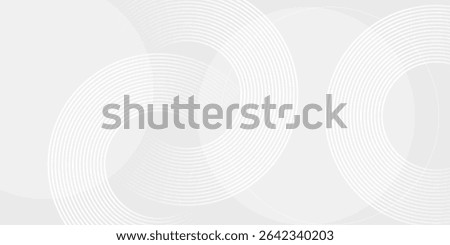 Abstract white glowing geometric lines on gray background. Modern shiny blue circle lines pattern. Futuristic technology concept. Suit for cover, poster, banner, brochure, header, website vector