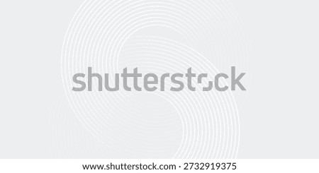 Abstract white glowing geometric lines on gray background. Modern shiny blue circle lines pattern.
