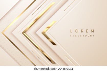 Abstract White And Gold Arrow Lines Background