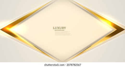 Abstrakter, weißer und goldener Hintergrund mit prächtiger goldener Liniendekoration.