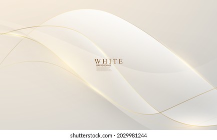 Abstract white gold background poster with dynamic. technology network Vector illustration.