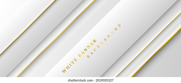 abstract white  gold banner background