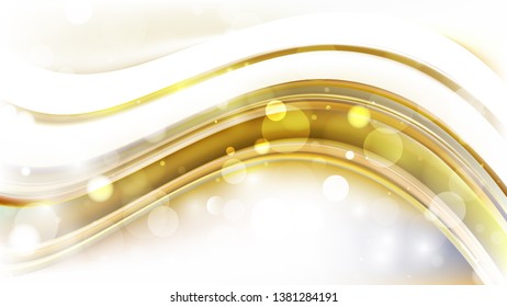 Abstract White and Gold Blur Lights Background