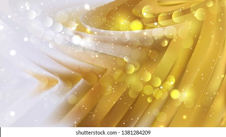 Abstract White and Gold Blurred Bokeh Background Design