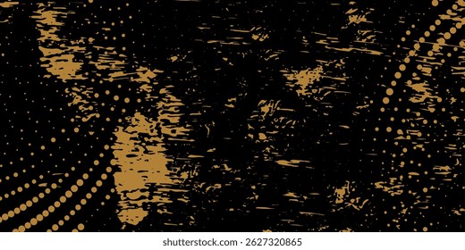 Fundo de textura do pincel branco e dourado abstrato com efeito de meio-tom. Ilustração de pinceladas para banners, pôsteres ou esportes.