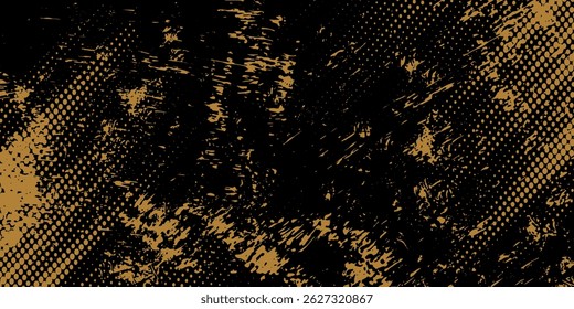 Fundo de textura do pincel branco e dourado abstrato com efeito de meio-tom. Ilustração de pinceladas para banners, pôsteres ou esportes.