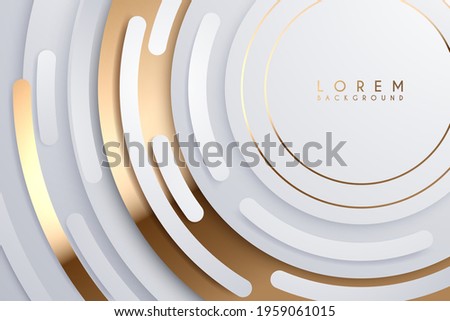 Abstract white and gold circle background