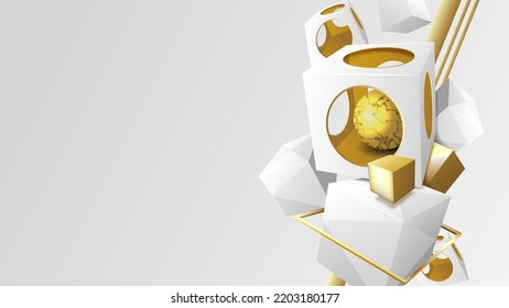 Resumen Fondo de Cubos de Blanco y Oro