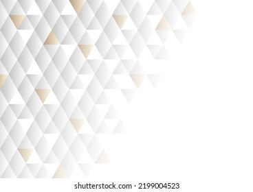 Abstract white and gold geometric background, White geometric concept background