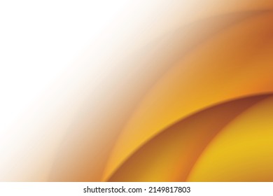 Abstract white and gold gradient background with round shape. Vector illustration.