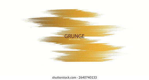 Abstract White and Gold Grunge Background with Halftone Style. Brush Stroke Illustration for Banner, Poster, or Sports. Scratch and Texture Elements For Design