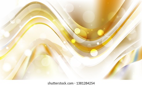 Abstract White and Gold Lights Background