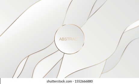 Abstract white gold luxury background. Vector illustration