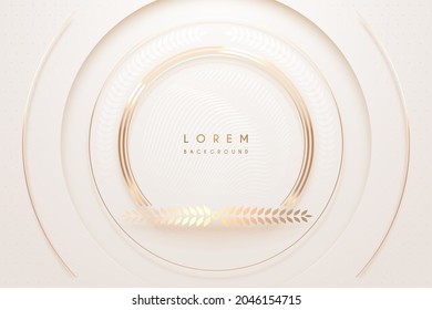 Abstract white and gold luxury circle background