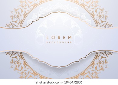 Abstract white and gold ornamental background