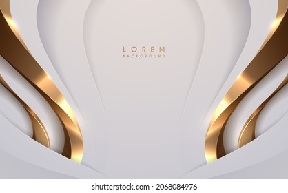 Abstract White And Gold Shapes Background