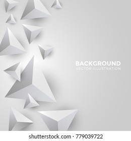 Abstract white gold Triangle Background. 3D Triangles. Modern Wallpaper. Vector illustration