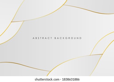 Abstract white gradient background with curve gold line