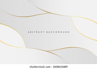 Abstract white gradient background with curve gold line