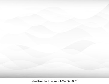 abstract white gradient flow shapes background.