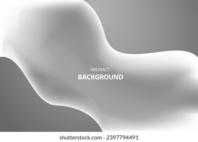 Abstract White gradient wave color liquid with dark background. vector illustration