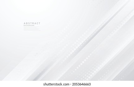 Abstract white and gray backdrop Modern Halftone Wave Background Design