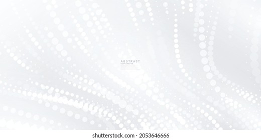 Abstract white and gray backdrop Modern Halftone Wave Background Design
