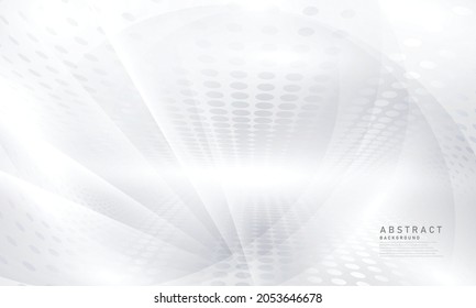 Abstract white and gray backdrop Modern Halftone Wave Background Design