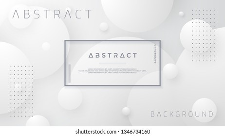 Abstract white and gray background with a circle arrangement. Abstract background with a composition of white and gray gradient.