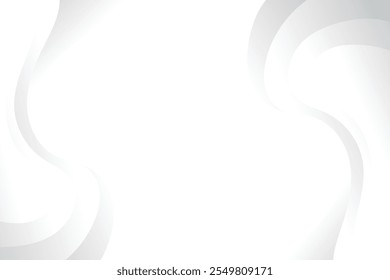 Abstractas blanco, fondo gris con la onda suave lisa limpia, Ilustración vectorial