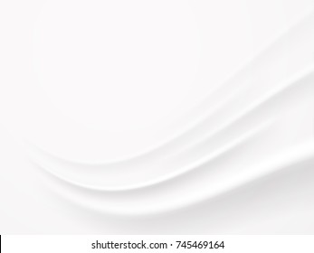 Abstract White , Gray Background With Clean Smooth Soft Wave , Vector Illustration