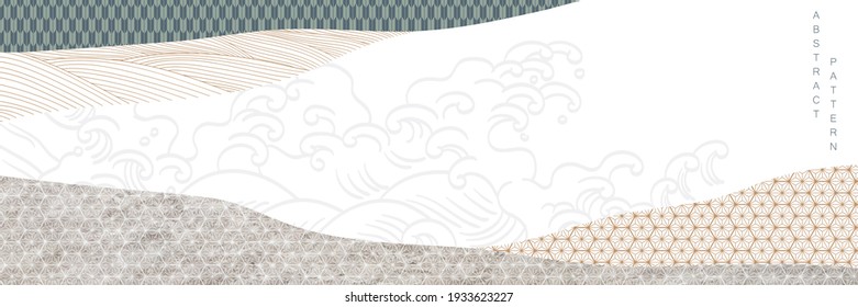 Abstract white and gray background. Geometric with hand drawn wave decoration. Japanese vector twitter banner. presentation template design, poster, cd cover, flyer, website backgrounds ,advertising. 