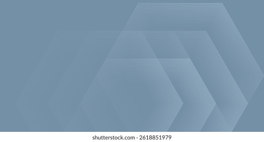 Abstract white gray background with glowing geometric lines. Modern shiny gray hexagon lines pattern. Technology futuristic concept. Suit for poster, banner, brochure, cover, flyer. Eps10
