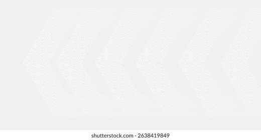 Abstract white gray background with glowing geometric lines. Modern shiny gray hexagon lines pattern. Technology futuristic concept. Suit for poster, banner, brochure, cover, flyer. Eps10