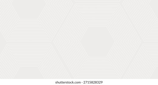 Fondo gris blanco Abstractas con líneas geométricas brillantes. Moderno patrón de líneas hexagonales grises brillantes. Tecnología concepto futurista. Traje para el cartel, Anuncio, folleto, cubierta, volante. Eps10